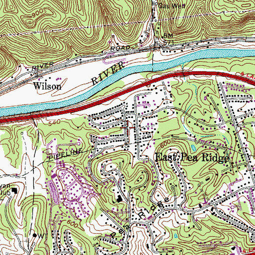 Topographic Map of Tallwood Acres, WV