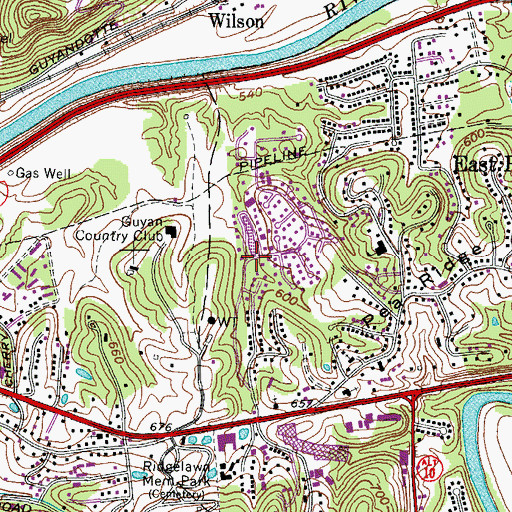 Topographic Map of Timberlake, WV
