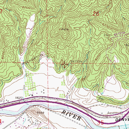 Topographic Map of Mings Chenoweth and Wolverton Ditch, CO