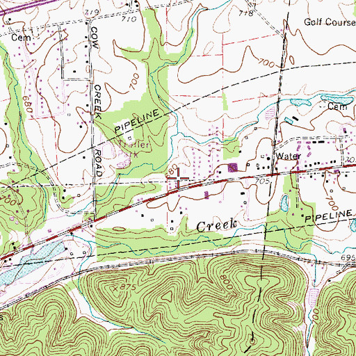 Topographic Map of Colonial Gardens, WV