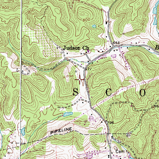 Topographic Map of Eastbrook Elementary School, WV