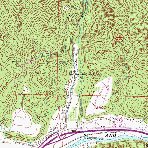 Topographic Map of Canyon Creek School, CO