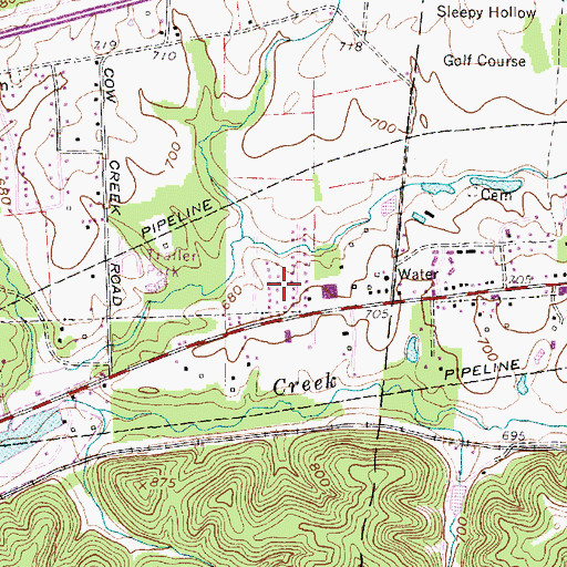 Topographic Map of Fairview, WV