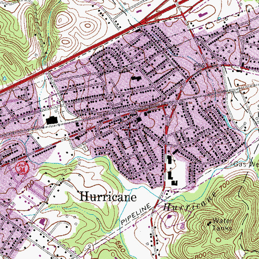 Topographic Map of First Church of the Nazarene, WV