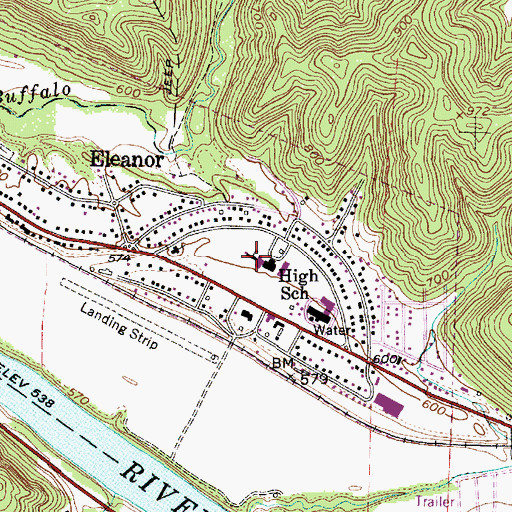 Topographic Map of George Washington Elementary School, WV
