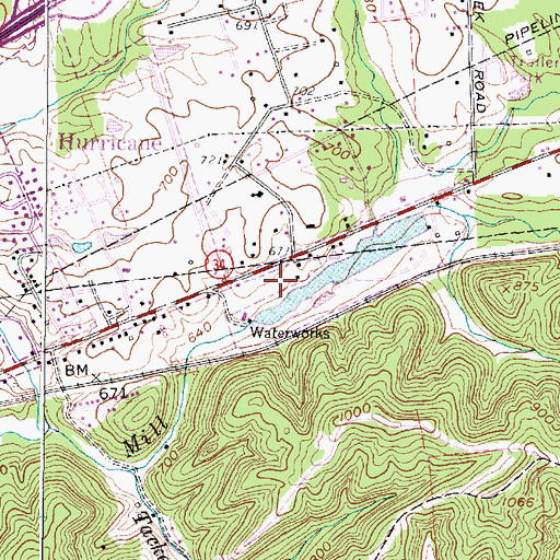 Topographic Map of Hurricane City Park, WV