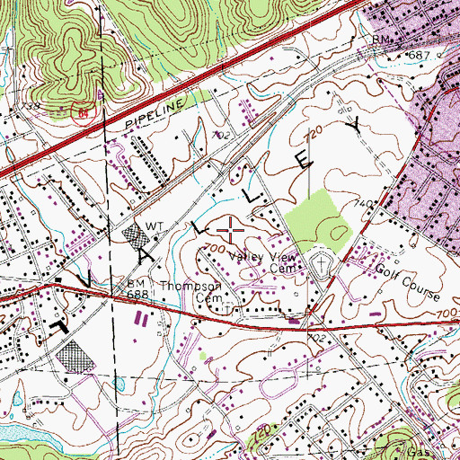 Topographic Map of Hurricane Evangelical Free Church, WV