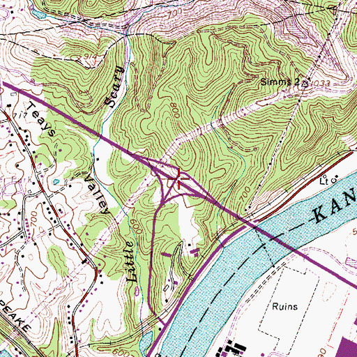Topographic Map of Interchange 44, WV