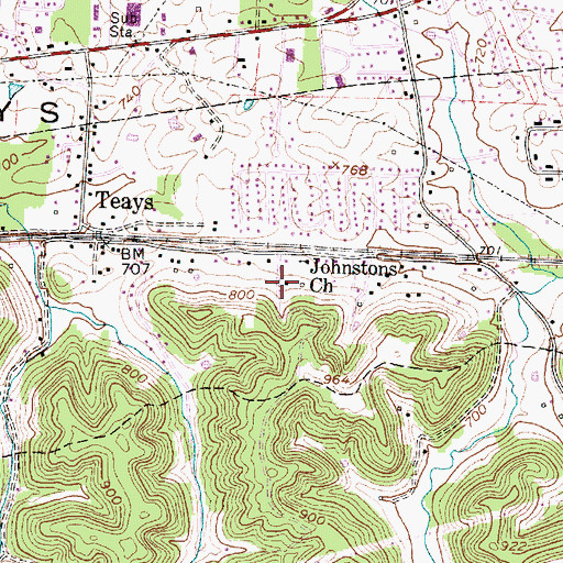 Topographic Map of Kenmar Trailer Park, WV