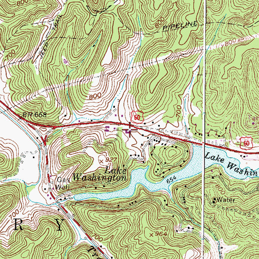 Topographic Map of Lakeside Elementary School, WV