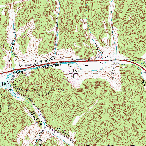 Topographic Map of Lexington Estates, WV