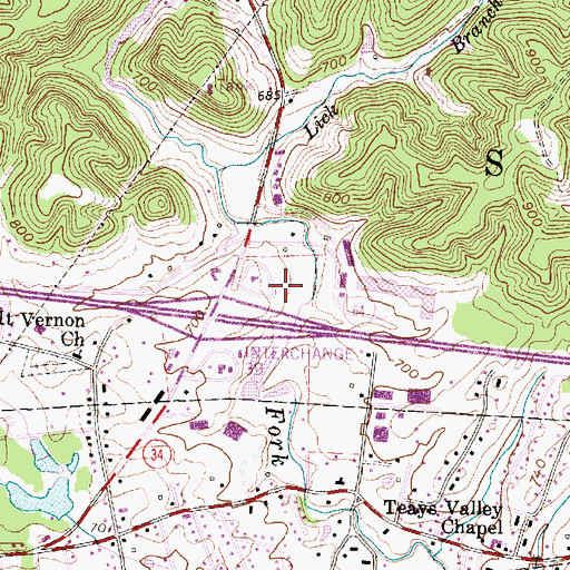 Topographic Map of Liberty Square Shopping Center, WV