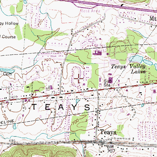 Topographic Map of Mount Vernon Meadows, WV