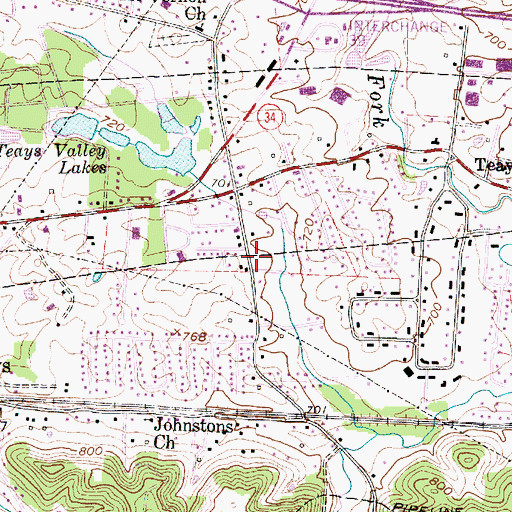 Topographic Map of Peoples Baptist Church, WV