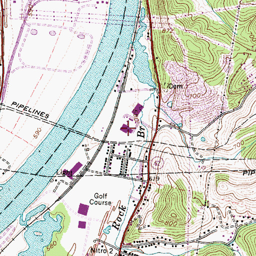 Topographic Map of Poca High School, WV