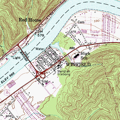 Topographic Map of Putnam County Courthouse, WV