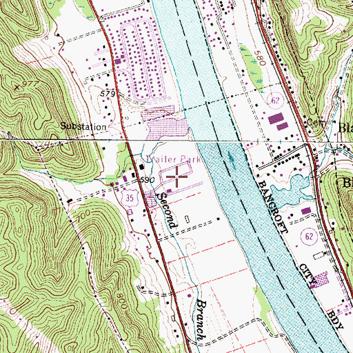 Topographic Map of Riverside Mobile Home Park, WV