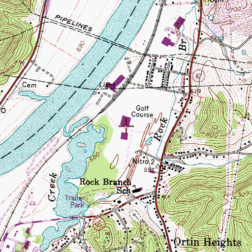 Topographic Map of Rock Branch Industrial Park, WV