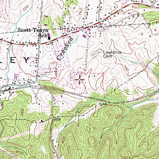 Topographic Map of Rolling Meadows, WV