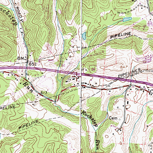 Topographic Map of Saunders Addition, WV