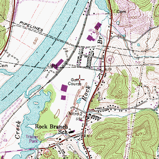 Topographic Map of Scarlet Oaks Country Club, WV