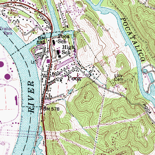Topographic Map of Silver Valley Estates, WV