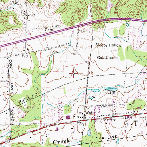 Topographic Map of Sleepy Hollow Township, WV