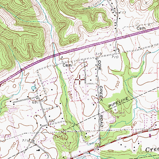 Topographic Map of Springdale Estates, WV