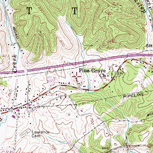 Topographic Map of Sun Valley Estates, WV