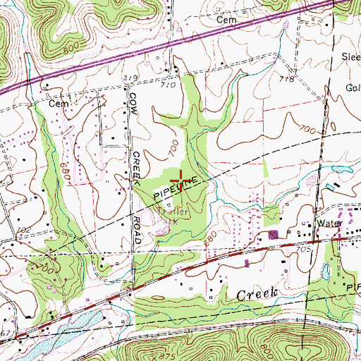 Topographic Map of Teays Valley Meadows, WV