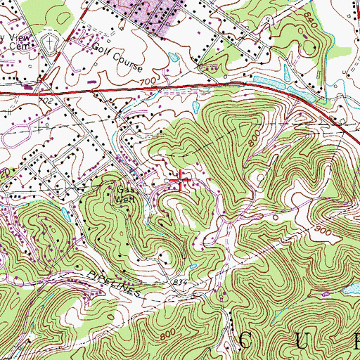 Topographic Map of Thompson Acres, WV
