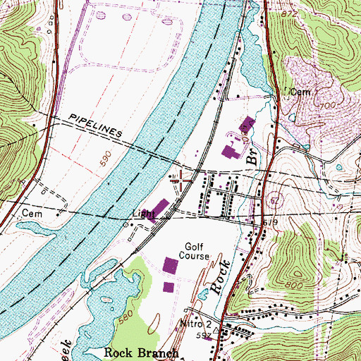 Topographic Map of Twin Rivers Mobile Home Park, WV