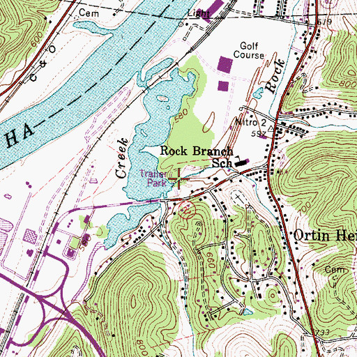 Topographic Map of Valley Brook Mobile Home Park, WV