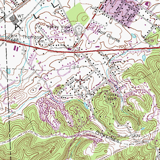 Topographic Map of Westview Estates, WV