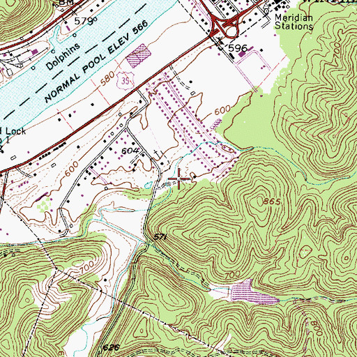 Topographic Map of Winfield Acres, WV