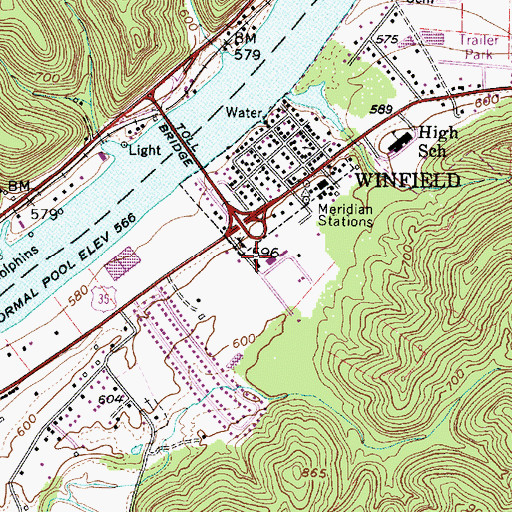 Topographic Map of Winfield Elementary School, WV