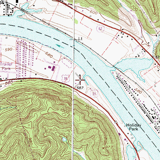 Topographic Map of Winfield Way, WV
