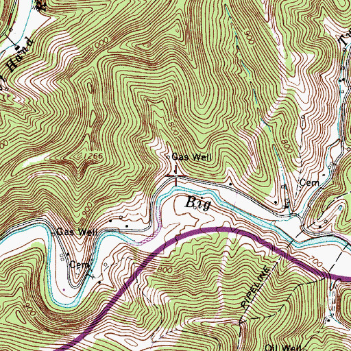 Topographic Map of Bloomington (historical), WV