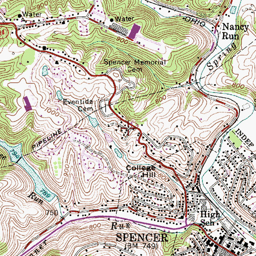 Topographic Map of Campbell Addition, WV