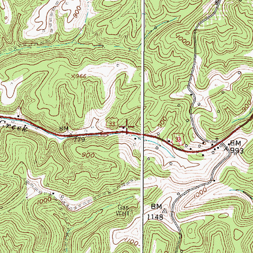 Topographic Map of Cottle School (historical), WV
