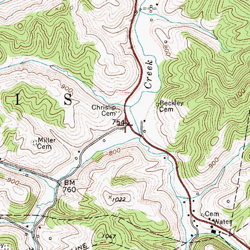 Topographic Map of Curtis School (historical), WV
