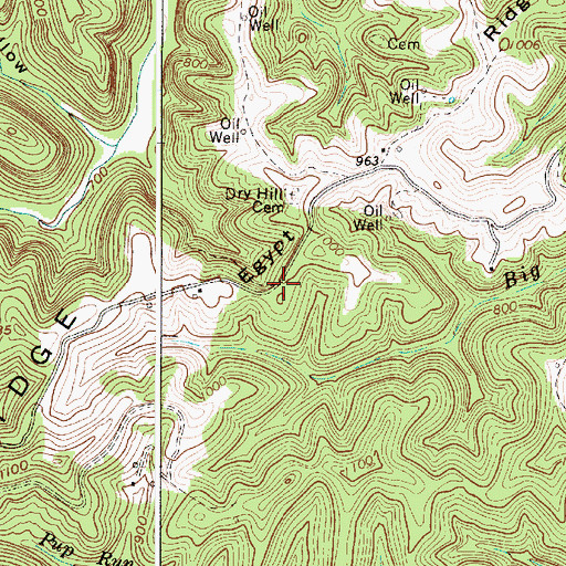 Topographic Map of Dry Hill School (historical), WV