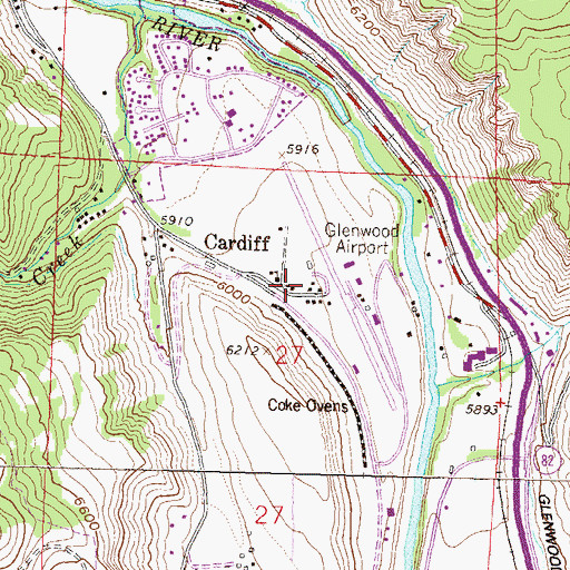 Topographic Map of Cardiff, CO