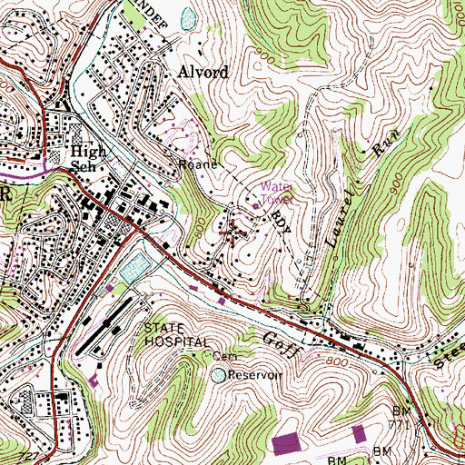 Topographic Map of Hassock Addition, WV