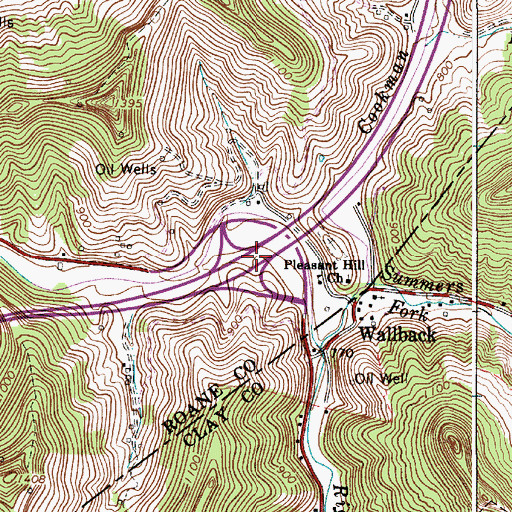 Topographic Map of Interchange 34, WV