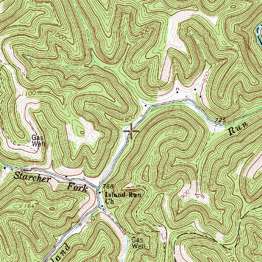 Topographic Map of Island Run School (historical), WV