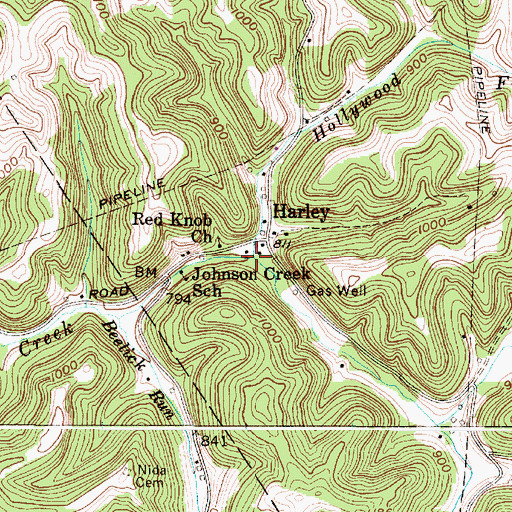 Topographic Map of Jackson Fork, WV
