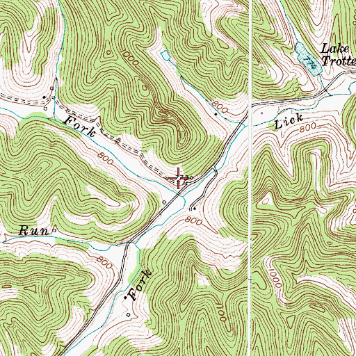 Topographic Map of Leaning Oak School (historical), WV