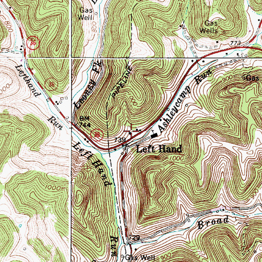 Topographic Map of Left Hand Independent Baptist Church, WV
