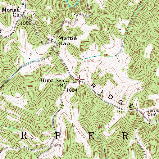 Topographic Map of Mattie (historical), WV